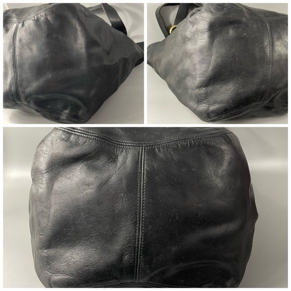 Authentic COACH Large Soho Black Leather Shopping Tote Bag - Picture 14 of 15